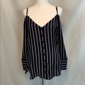 Anna Grace : blue and white striped blouse